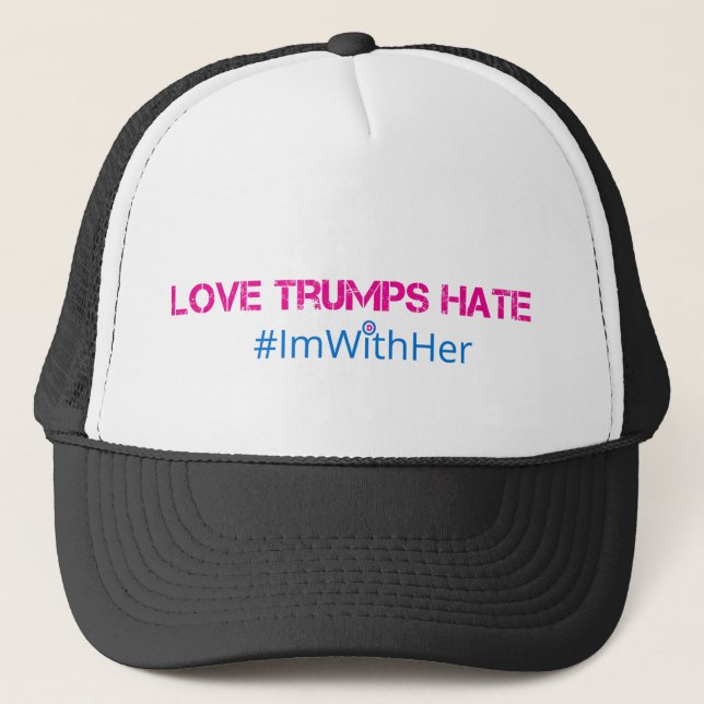 Casquette de camionneur de haine d'atouts d'amour (Devant)