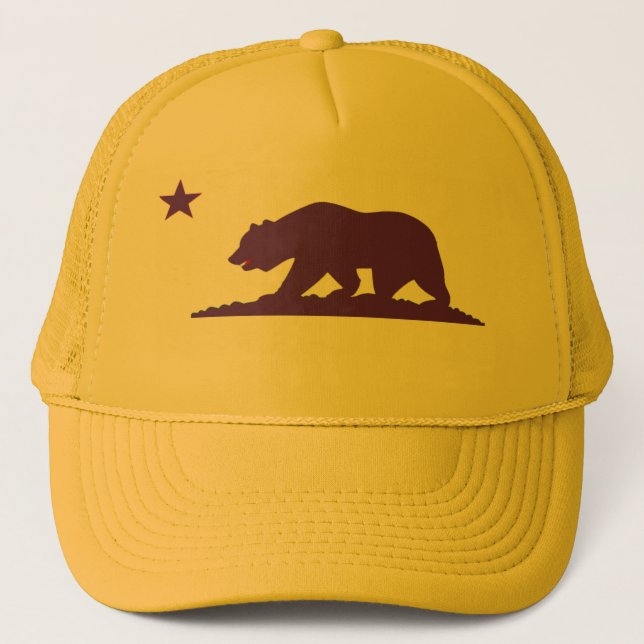 Casquette de camionneur de jaune de drapeau de la (Devant)