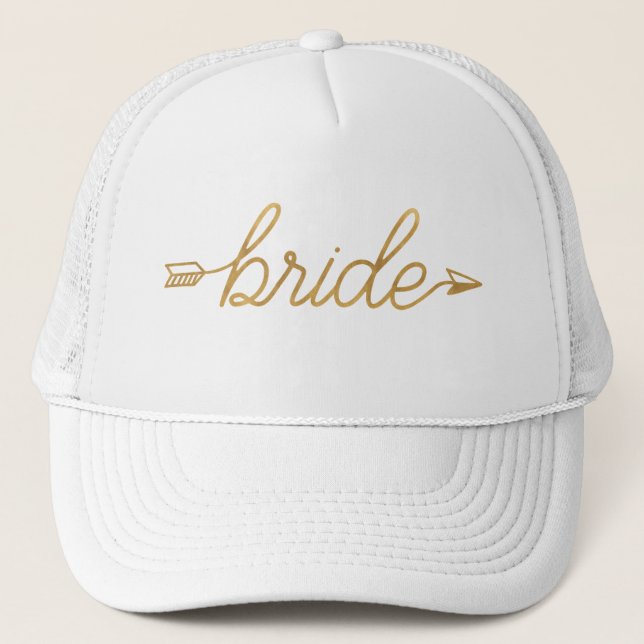 Casquette de camionneur de jeune mariée d'or (Devant)