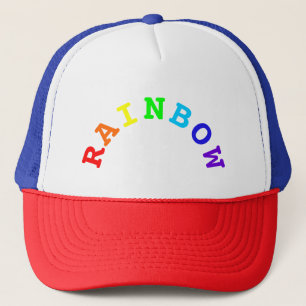 Casquette de camionneur de mot d'arc d'arc-en-ciel