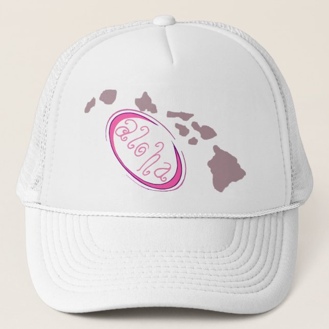 Casquette de camionneur de rose Aloha ! (Devant)