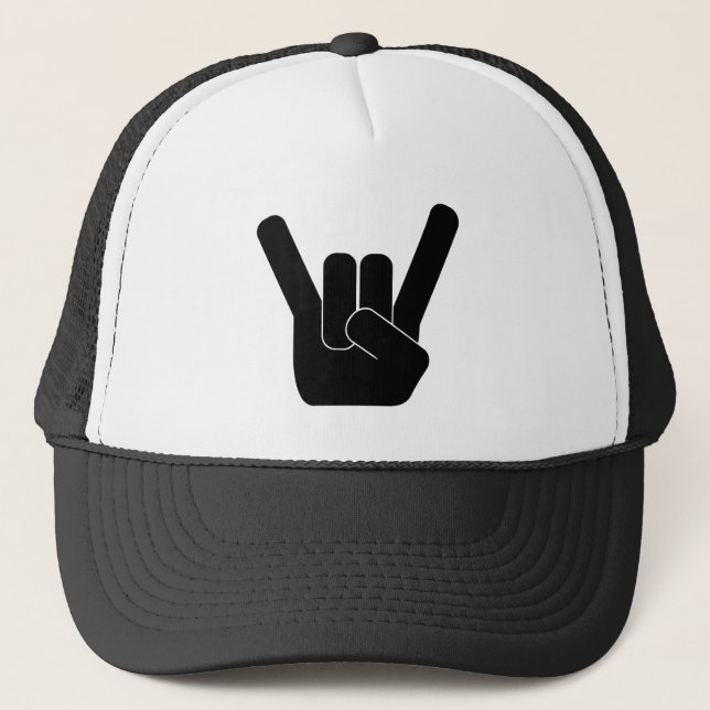 Casquette de camionneur de signe de roche (Devant)