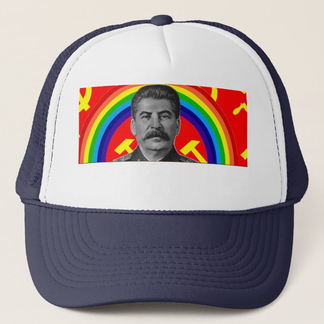 Casquette de camionneur de Stalin d'arc-en-ciel (Devant)