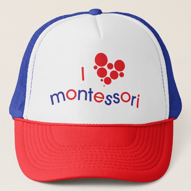 Casquette de camionneur d'I <3 Montessori (Devant)