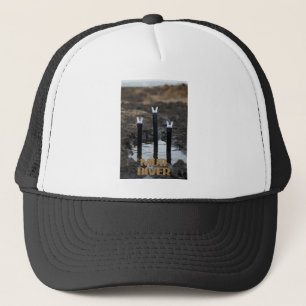 Casquette de camionneur en mousse blanche et noire