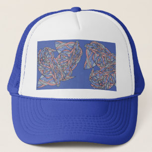 Casquette de camionneur en mousse d'abstraction au