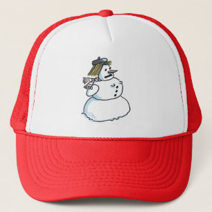 Casquette de camionneur en mousse rouge et blanche