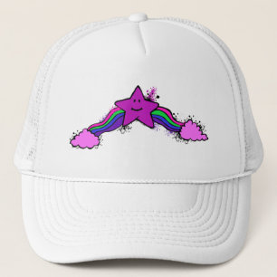 Casquette de camionneur étoile arc-en-ciel émo