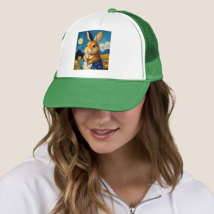 Casquette de camionneur Lapin de printemps étoilé 