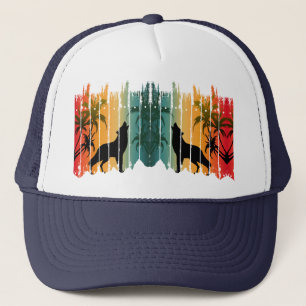 Casquette de camionneur Loup Hurlement Coucher de