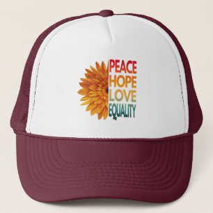 CASQUETTE DE CAMIONNEUR PAIX AMOUR ESPOIR ÉGALITÉ