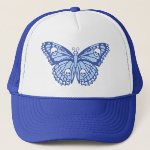 Casquette de camionneur Papillon Crâne Bleu
