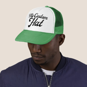 Casquette de camionneur personnalisée verte et bla