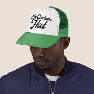 Casquette de camionneur personnalisée verte et bla