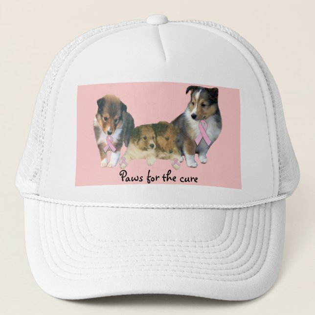 Casquette de cancer du sein de Sheltie (Devant)