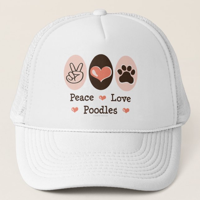 Casquette de caniches d'amour de paix (Devant)