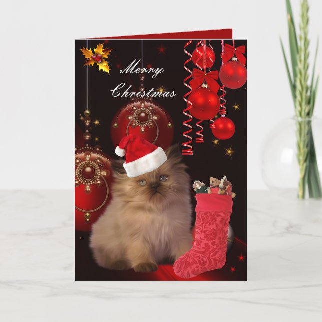 Casquette de chat Noël de la carte (Devant)
