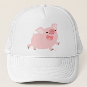 Casquette de cochon joyeux caricature
