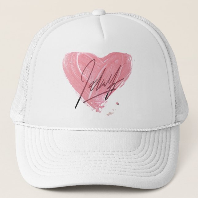 Casquette de coeur rose artistique (Devant)