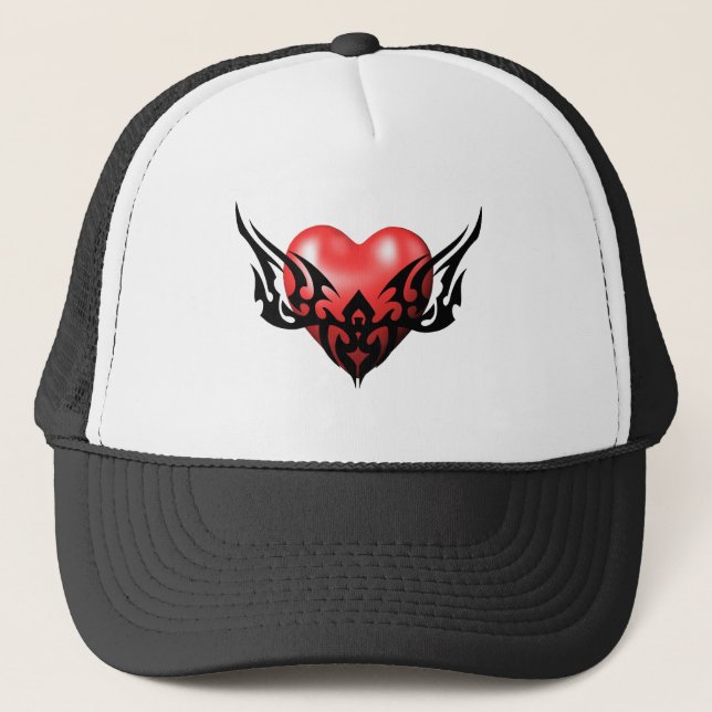 Casquette de coeur tribal (Devant)