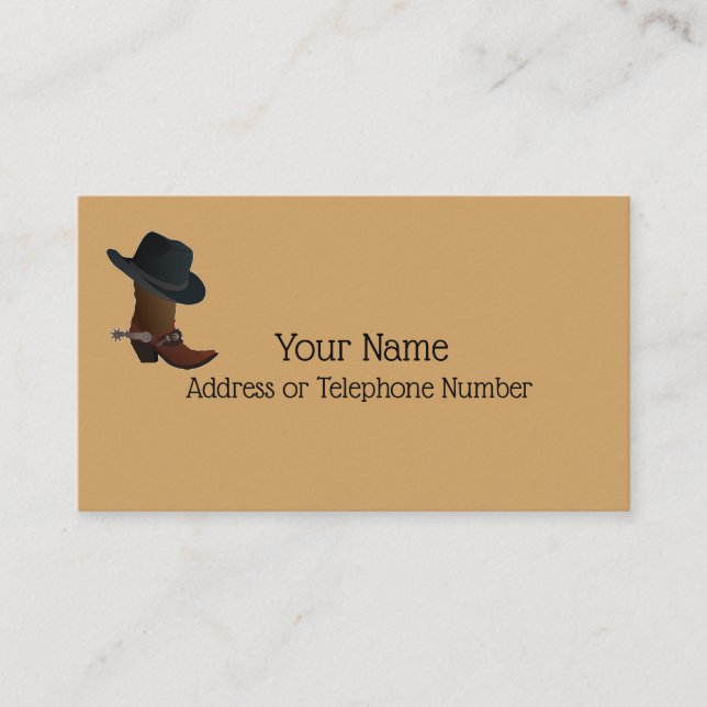 Casquette de cowboy de motif et carte de visite (Devant)