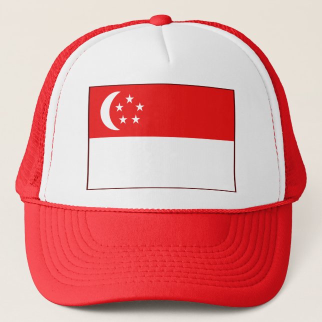 Casquette de drapeau de Singapour (Devant)