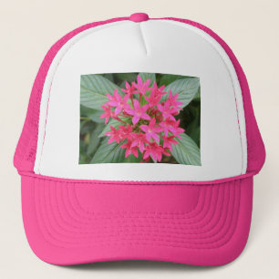 Casquette de fleurs tropicales rose vif