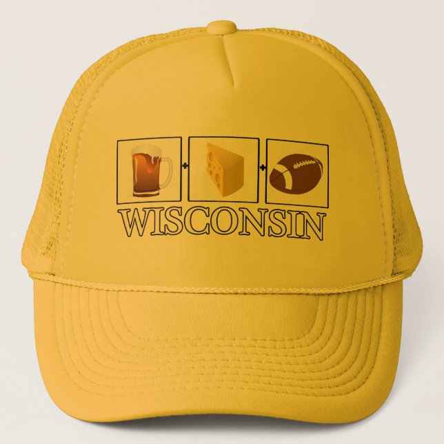 Casquette de football du fromage de bière Wisconsi (Devant)