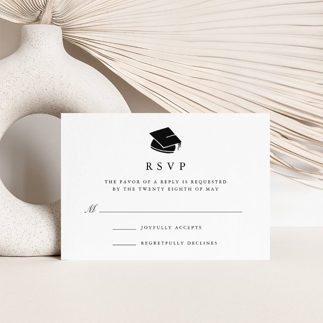 Casquette de grade | Carte RSVP de la fête de grad (Créateur téléchargé)