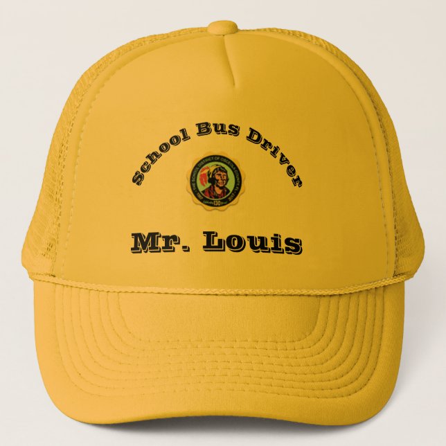 Casquette de jaune de chauffeur d'autobus scolaire (Devant)