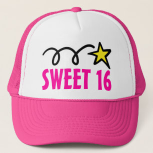 Casquette de la fête sweet sixteen rose pour 16ème