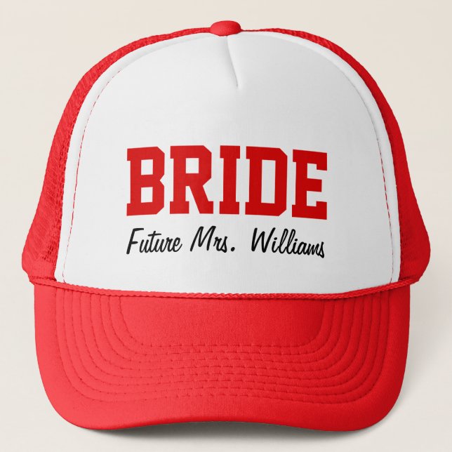 Casquette de la mariée rouge, Bachelorette de mari (Devant)