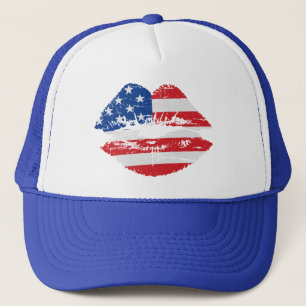 Casquette de lèvres de drapeau des USA