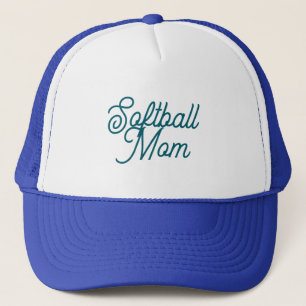 Casquette de Maman de Softball Bleu et Blanc