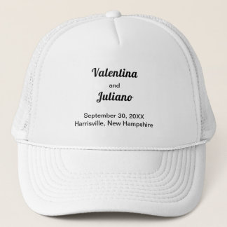 Casquette de mariage noir et blanc