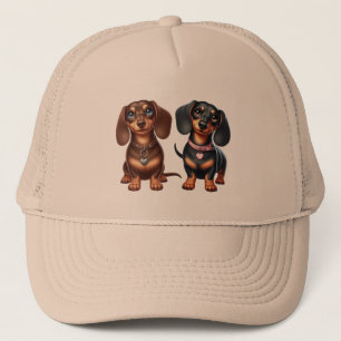 Casquette De mignons amis dachshund
