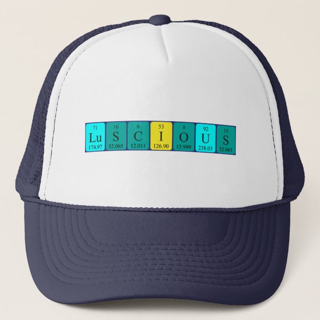 Casquette de mots de table périodique lusical (Devant)