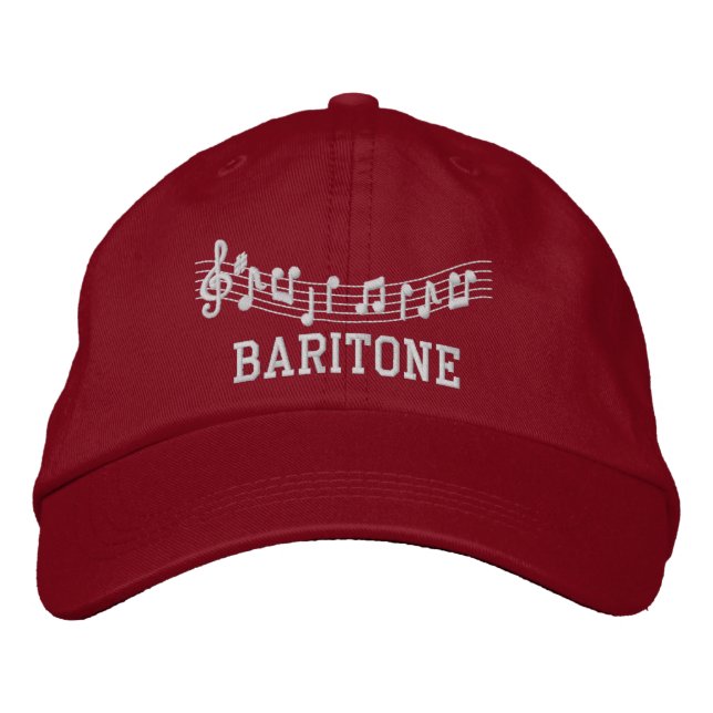 Casquette de musique Baritone brodé rouge (Devant)
