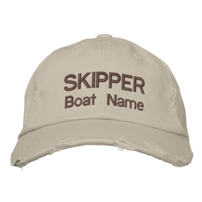 Casquette de nom de bateau et de skipper personnal (Devant)