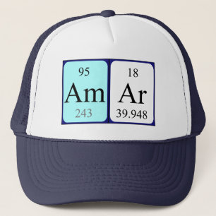 Casquette de nom de table périodique Amar