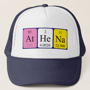 Casquette de nom de table périodique Athena
