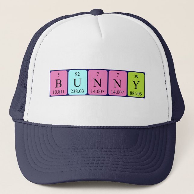 Casquette de nom de table périodique Bunny (Devant)