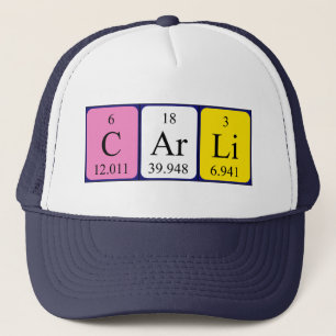 Casquette de nom de table périodique Carli