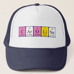 Casquette de nom de table périodique Caroline