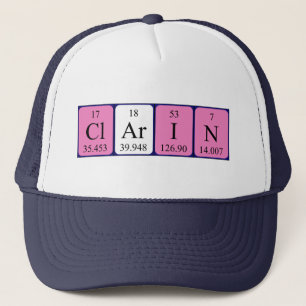 Casquette de nom de table périodique Clarin