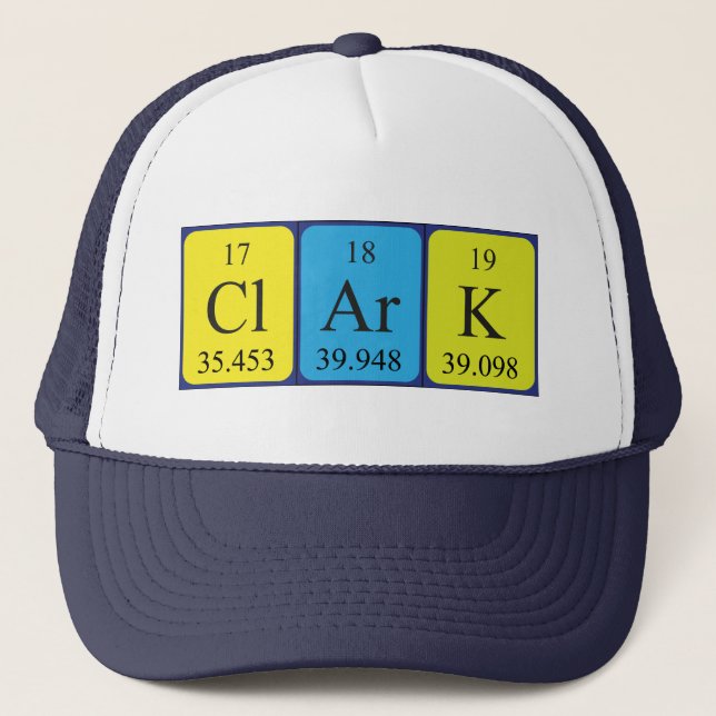 Casquette de nom de table périodique Clark (Devant)
