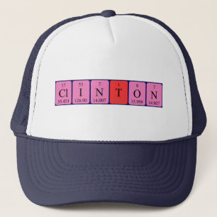 Casquette de nom de table périodique Clinton