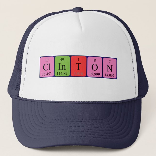Casquette de nom de table périodique Clinton (Devant)