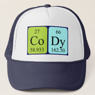 Casquette de nom de table périodique Cody