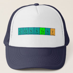 Casquette de nom de table périodique constant